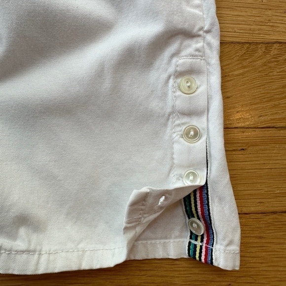 Ecru Cotton Blend White Pants Womens Sz 6 Buttons Ankle Straight Leg - Picture 7 of 12